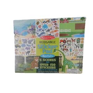 Melissa & Doug Reusable Sticker Pad Habitats animals dinosaurs sea NEW SEALED